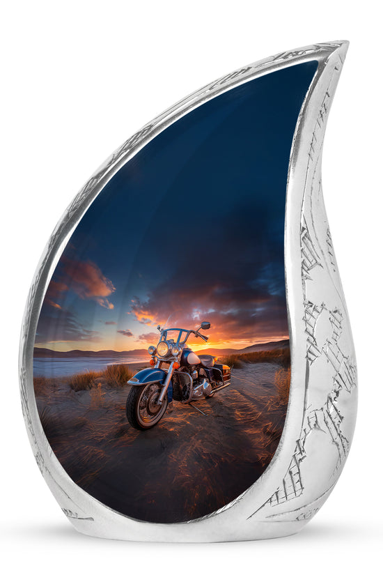 Black Bike Honor Cremation Urns for Human Ashes - 10-inch, 200 cu in - Karyliz
