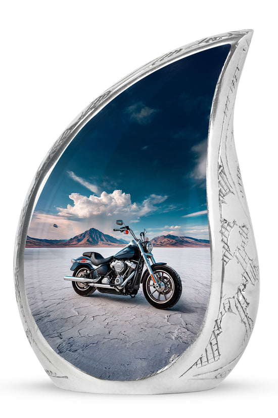 Lustrous Bike Cremation Urns for Human Ashes - Blue 10-inch - Karyliz