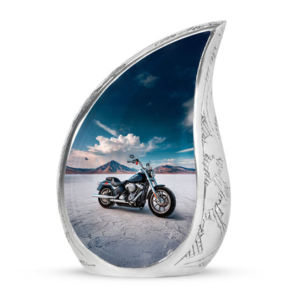Lustrous Bike Cremation Urns for Human Ashes - Blue 10-inch - Karyliz