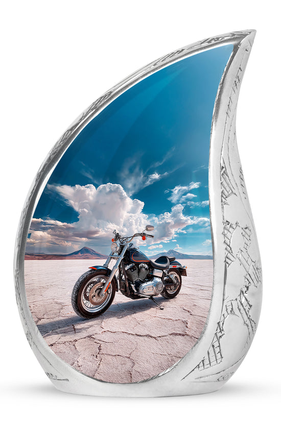 Hallowed Bike Cremation Urns for Human Ashes - Blue 10-inch - Karyliz
