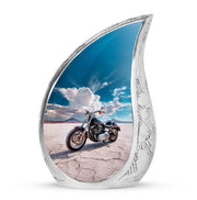 Hallowed Bike Cremation Urns for Human Ashes - Blue 10-inch - Karyliz