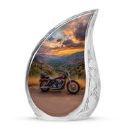 Personalized Bike Cremation Urns - Wondrous Blue 10-inch, 200 cu in - Karyliz