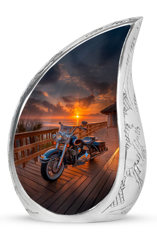 Black Comforting Bike Memorial Urn for Ashes - 10-inch, 200 cu in - Karyliz