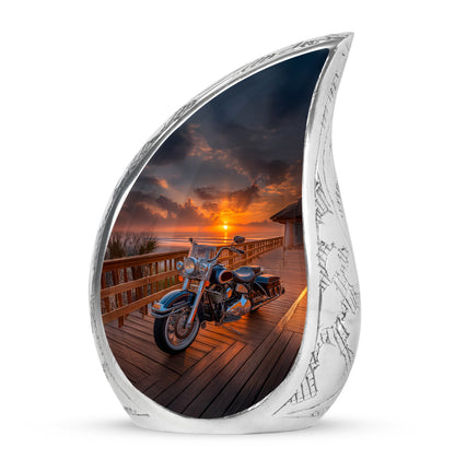 Black Comforting Bike Memorial Urn for Ashes - 10-inch, 200 cu in - Karyliz