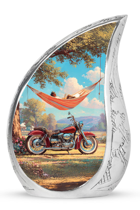Personalized Refined Bike Cremation Urns - Teal 10-inch, 200 cu in - Karyliz