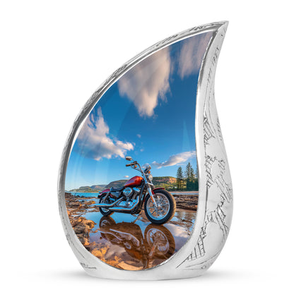 Personalized Bike Cremation Urns - Eminent Blue 10-inch, 200 cu in - Karyliz