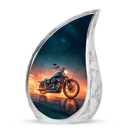 Resplendent Blue Bike Cremation Urn for Ashes - 10-inch, 200 cu in - Karyliz