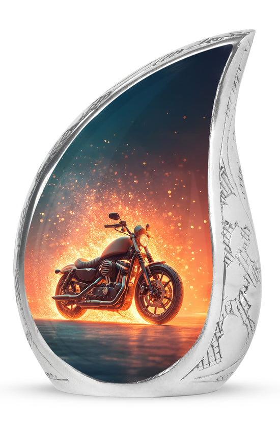 Personalized Blue Bike Cremation Urns for Ashes - Transcendent 10-inch - Karyliz