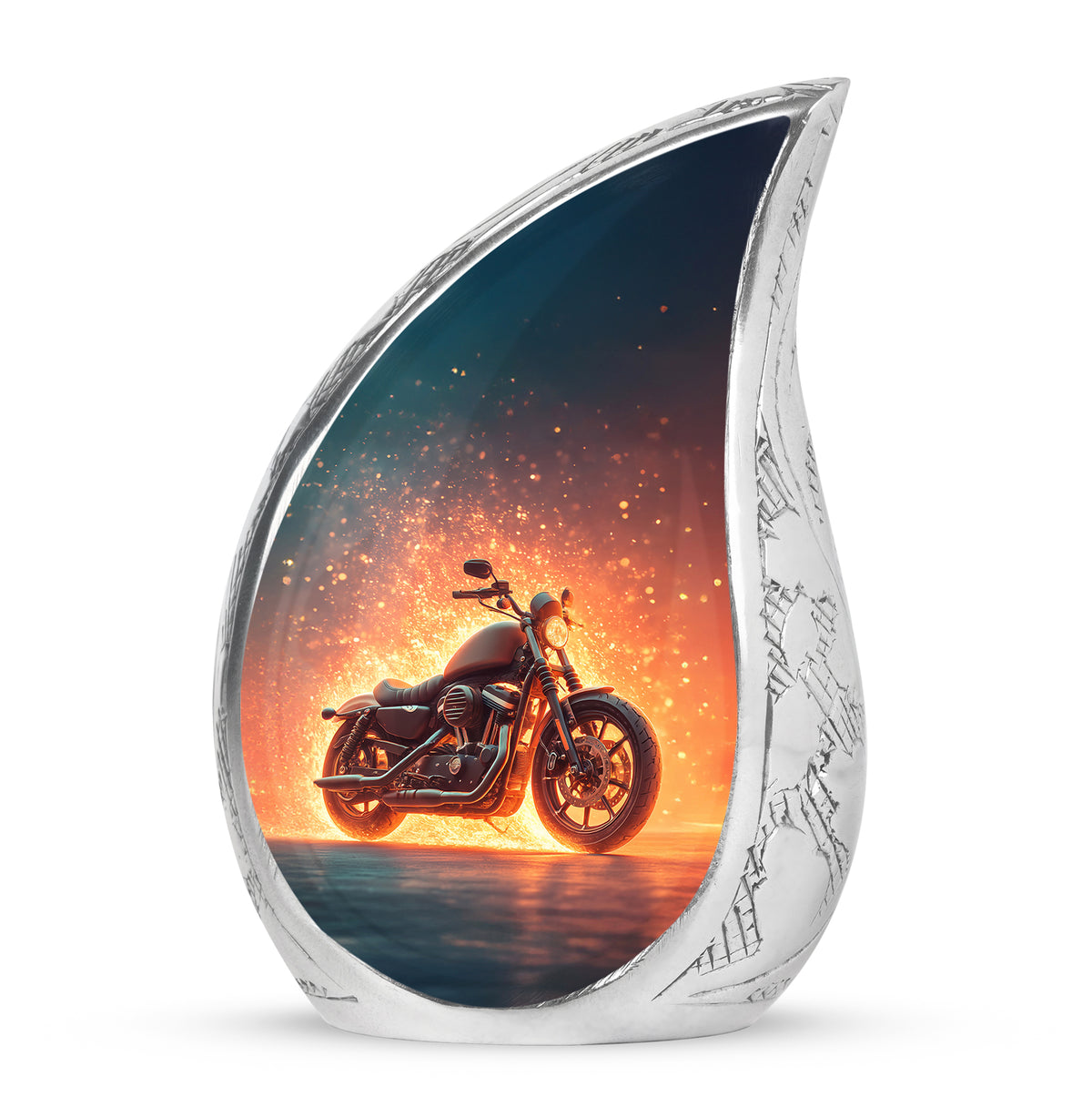 Personalized Blue Bike Cremation Urns for Ashes - Transcendent 10-inch - Karyliz