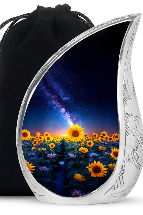 Sunflower Cremation Urn - Night Sky Beautiful Urn For Human Ashes