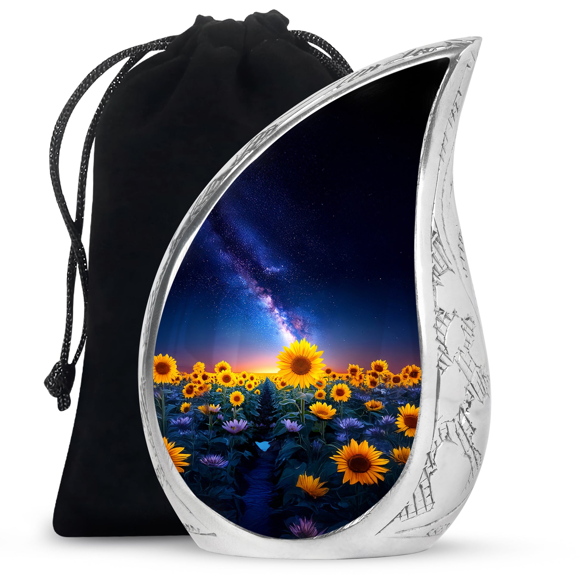 Sunflower Cremation Urn - Night Sky Beautiful Urn For Human Ashes