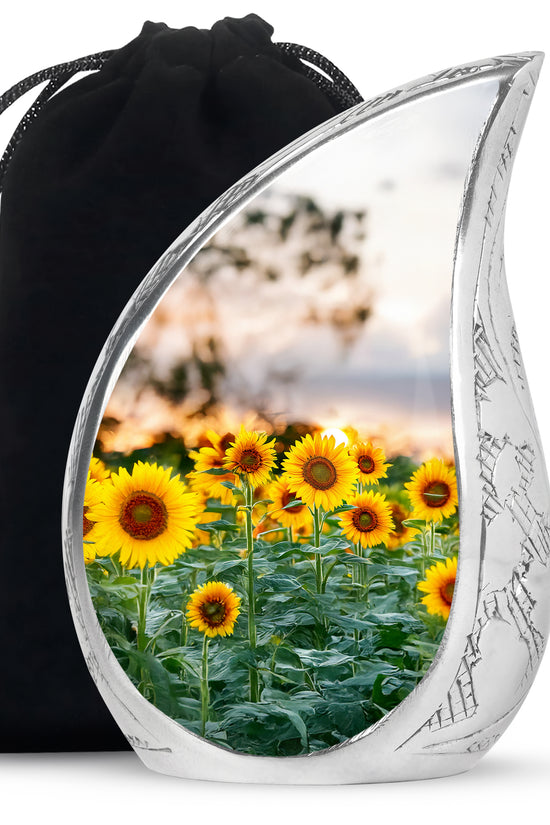 Golden Light Sunflower Urn - Memorial Urn For Loved Ones