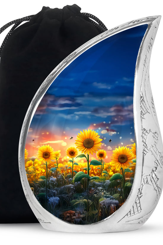 Sunflower Garden Bee Urn - Artistic Memorial Urn For Ashes