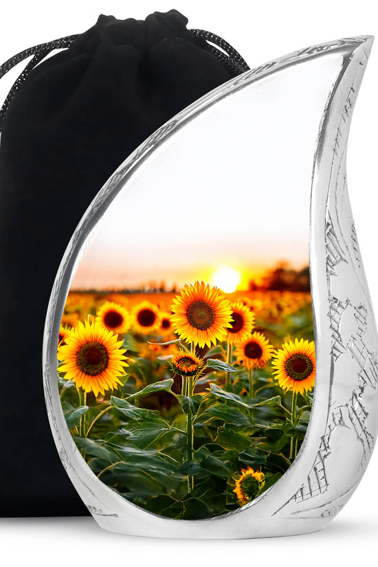 Sunflower Memorial Urn - Sunset Floral Funeral Urn For Adult Ashes