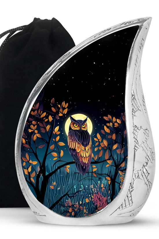 Moonlight Owl Cremation Urn - Artistic Memorial Urn for Loved Ones