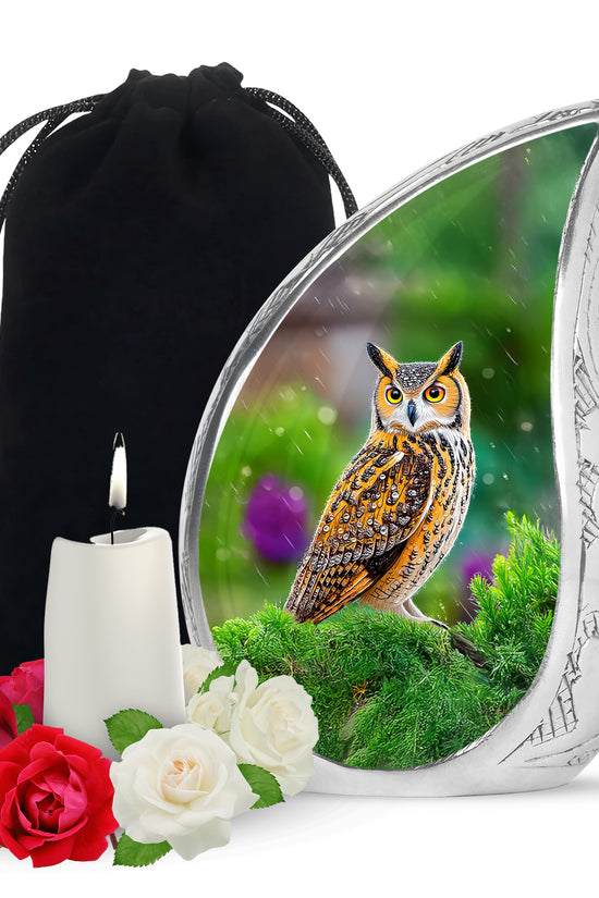Owl Funeral Urn For Ashes - Green Nature Cremation Urn