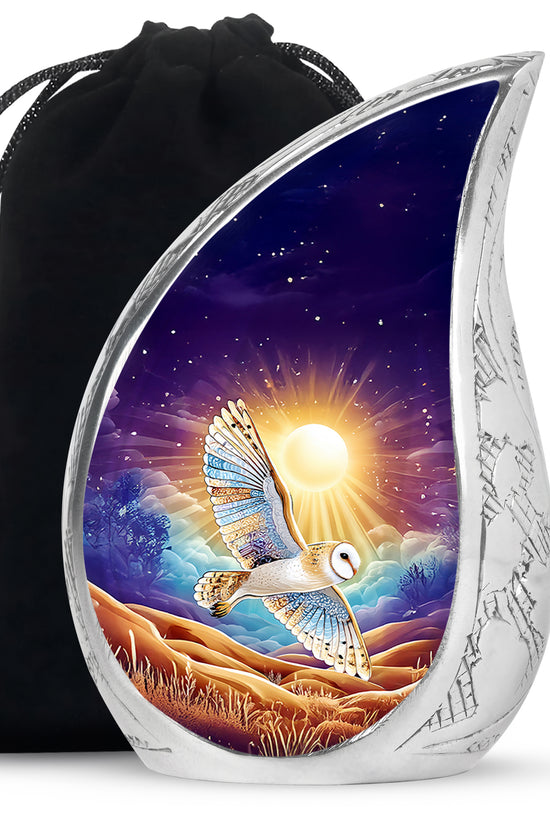 Artistic Owl Cremation Urn - Sunset Memorial Urn For Burial