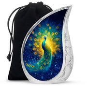Peacock Cremation Urn - Galaxy Theme Funeral Urn For Adult Ashes