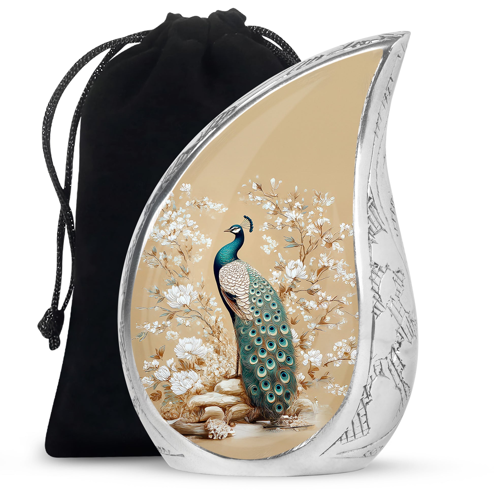 Peacock Theme Memorial Urn - Beautiful Artistic Funeral Urn For Loved Ones