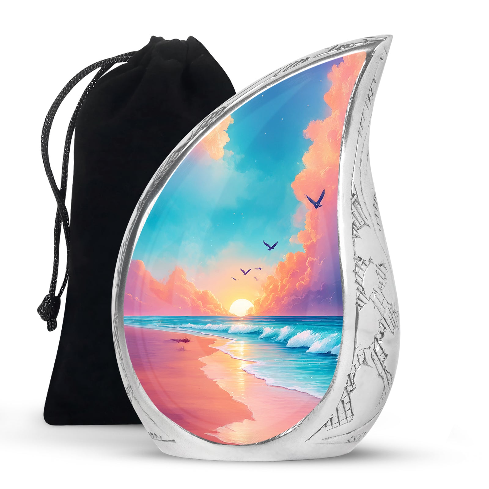 Peaceful Beach Memorial Urn For Ashes - Large Sized Urn For Adult Men