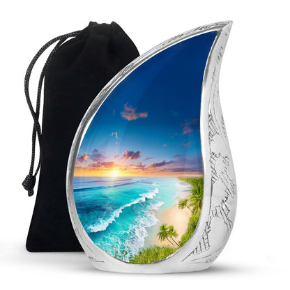Blue Ocean Waves Funeral Urn For Ashes - product image 7