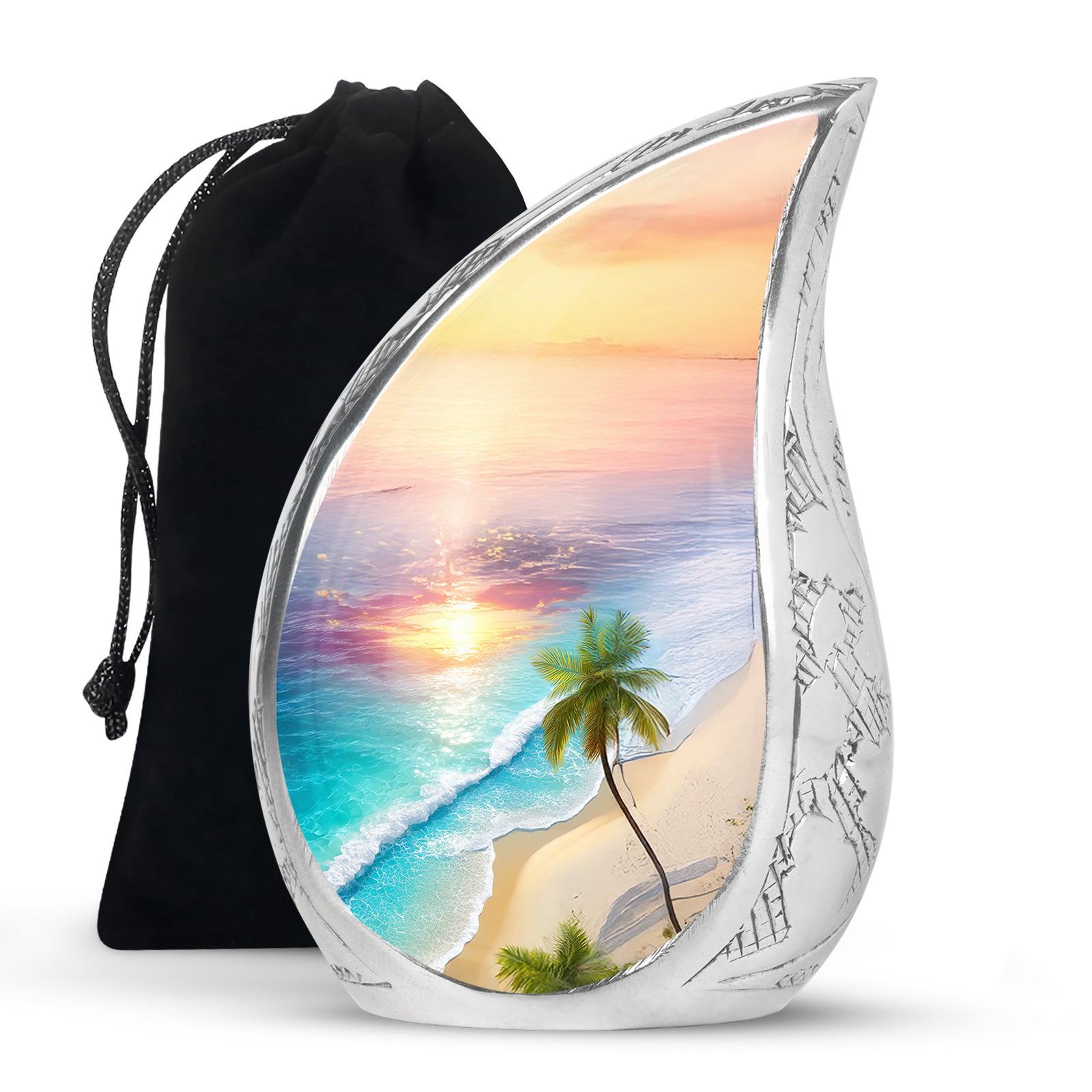 Palm Trees Cremation Urn For Adult Female - Sunset Funeral Urn For Women