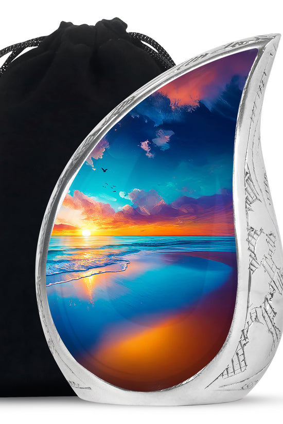Beautiful Beach Funeral Urn - Peaceful Cremation Urn For Loved Ones