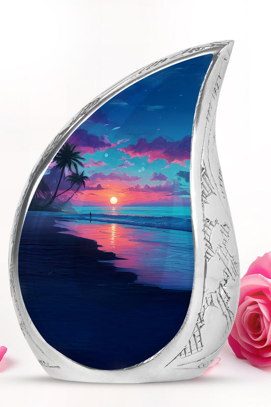 Sublime Beach Cremation Urns for Human Ashes - Blue 10-inch - Yatskia