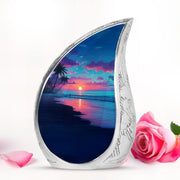 Sublime Beach Cremation Urns for Human Ashes - Blue 10-inch - Yatskia