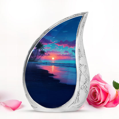Sublime Beach Cremation Urns for Human Ashes - Blue 10-inch - Yatskia