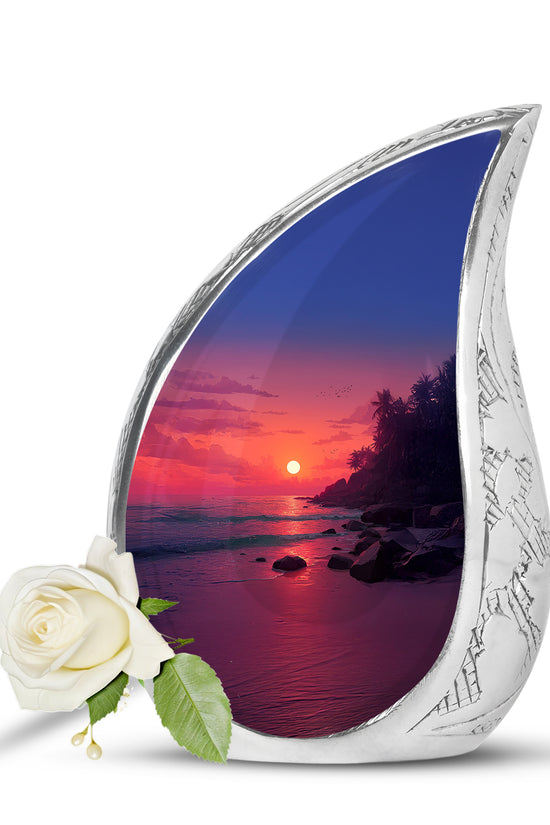 Pink Treasured Beach Cremation Urns for Human Ashes - 10-inch, 200 cu in - Yatskia