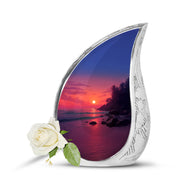 Pink Treasured Beach Cremation Urns for Human Ashes - 10-inch, 200 cu in - Yatskia