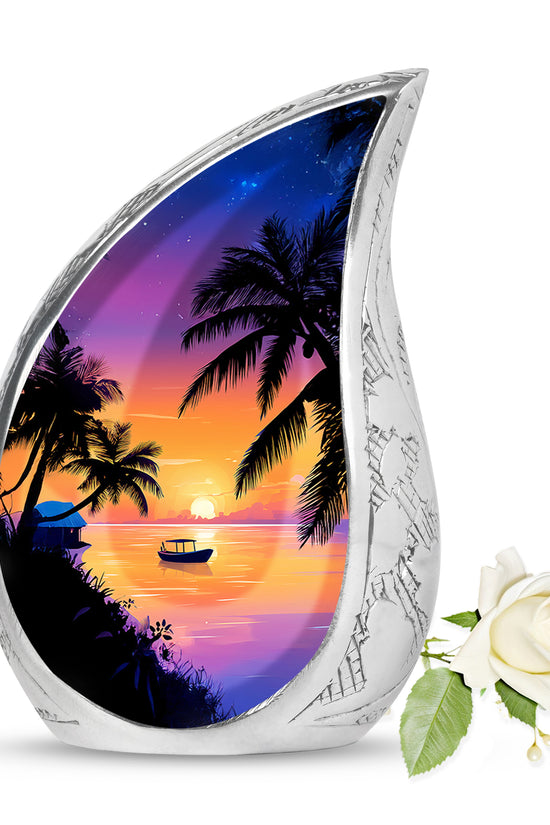 Pink Beach Haven Cremation Urns for Human Ashes - 10-inch, 200 cu in - Yatskia