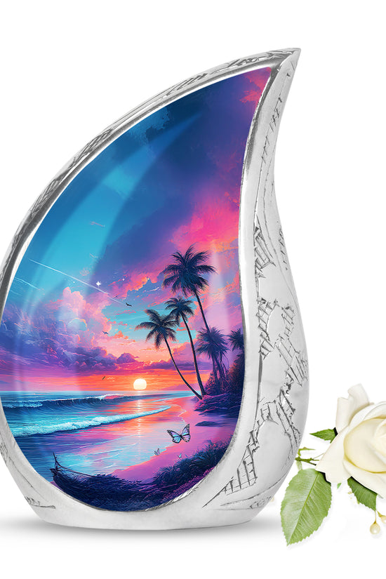 Blessed Beach Cremation Urns for Human Ashes - Blue 10-inch - Yatskia