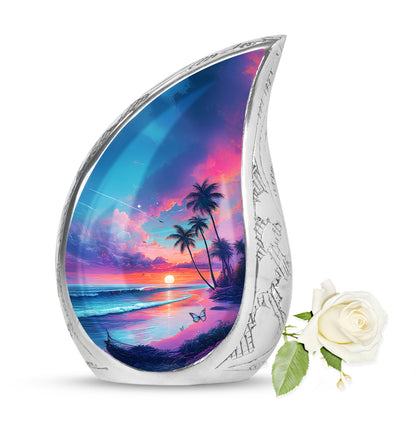 Blessed Beach Cremation Urns for Human Ashes - Blue 10-inch - Yatskia