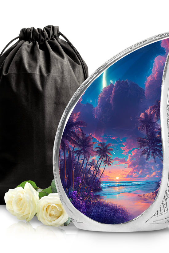 Sunset Beach Cremation Urn - Decorative Ocean Urn For Human Ashes