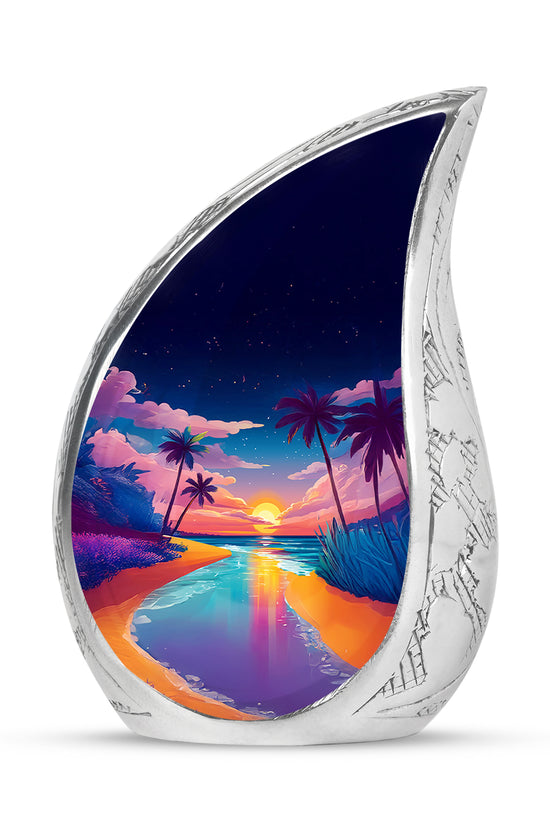Remarkable Beach Memorial Cremation Urns - Blue 10-inch, 200 cu in - Yatskia