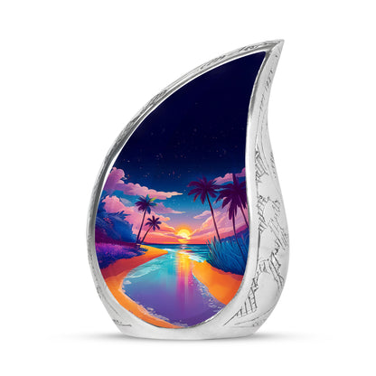 Remarkable Beach Memorial Cremation Urns - Blue 10-inch, 200 cu in - Yatskia