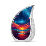 Blue Beach Homage Cremation Urns for Human Ashes - 10-inch, 200 cu in - Yatskia