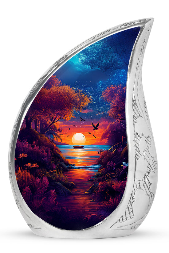 Regal Beach Memorial Cremation Urns - Blue 10-inch, 200 cu in - Yatskia