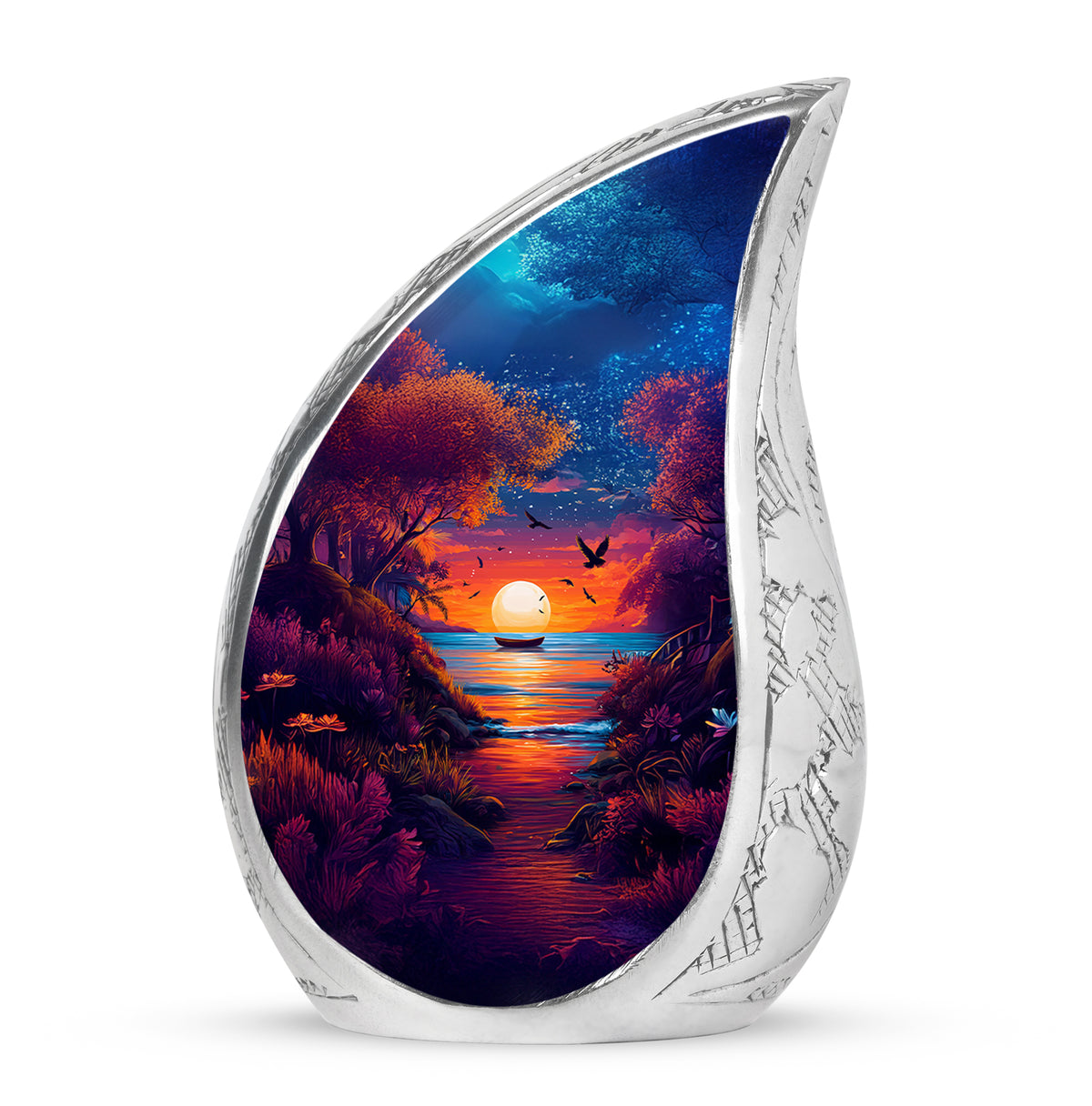 Regal Beach Memorial Cremation Urns - Blue 10-inch, 200 cu in - Yatskia