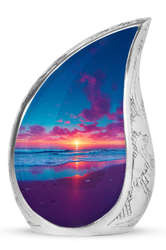 Personalized Blue Beach Cremation Urns for Ashes - Enchanting 10-inch - Yatskia