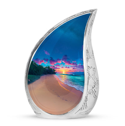Blessed Beach Cremation Urns for Human Ashes - Blue 10-inch - Yatskia