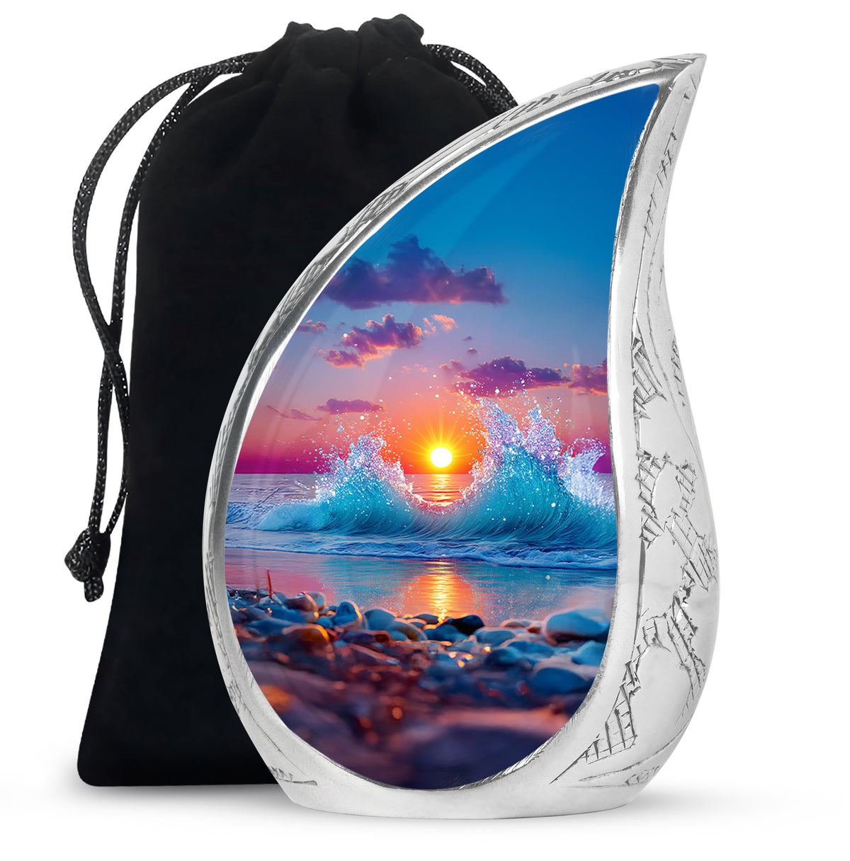 Ocean Wave Memorial Urn - Sunset Beach Cremation Urn For Human Ashes