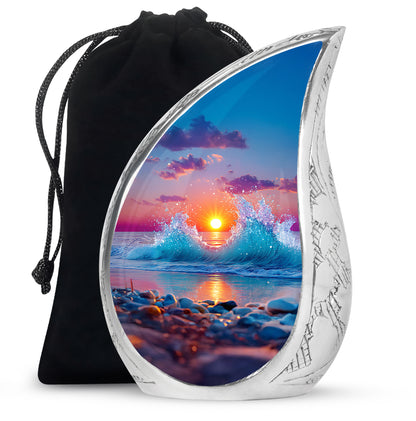 Ocean Wave Memorial Urn - Sunset Beach Cremation Urn For Human Ashes