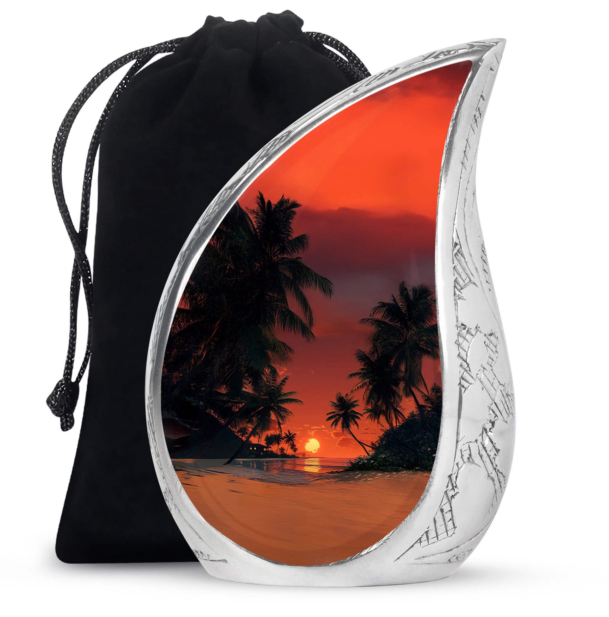 Ocean Sunset Memorial Urn - Island Sunset Design For Male & Female