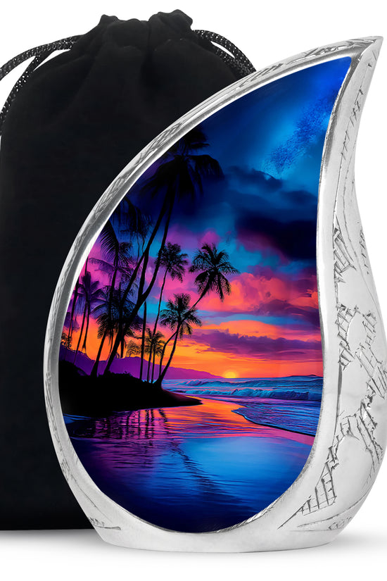 Beautiful Beach Funeral Urn - Elegant Cremation Urn For Human Ashes