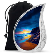 Coastal Sunset Landscape Urn – Ocean Cliff Cremation Urn For Burial