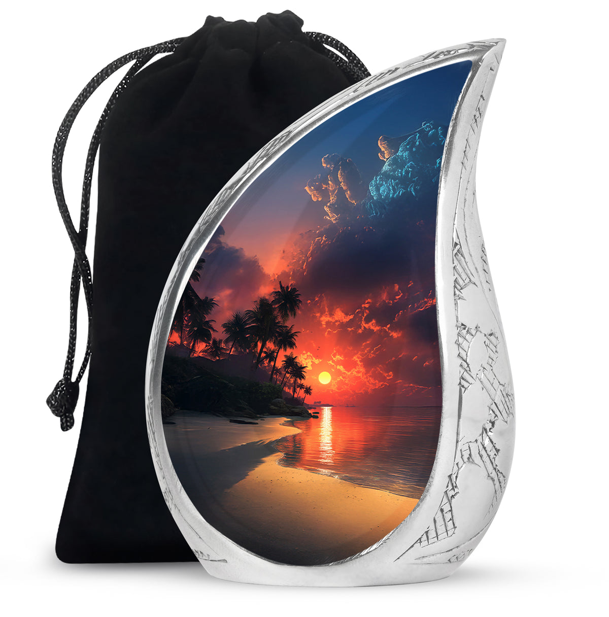 Ocean Sunset Funeral Urn - Beautiful Beach Cremation Urn For Male & Female