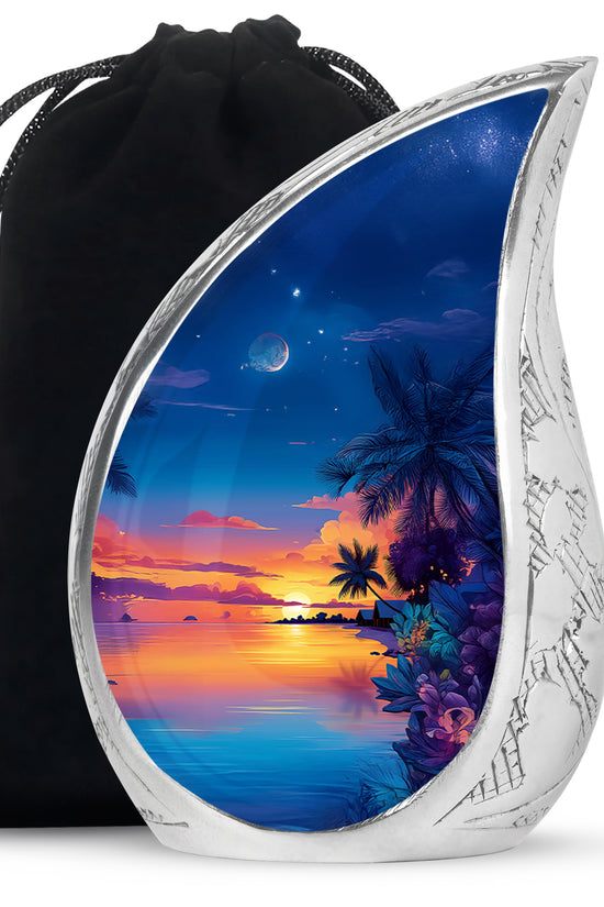 Beautiful Sunset Mermorial Urn - Artistic Funeral Urn For Human Ashes